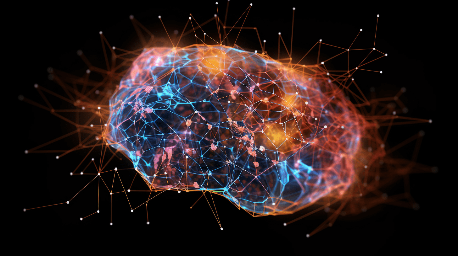 An abstract brain made of interconnected lines and nodes