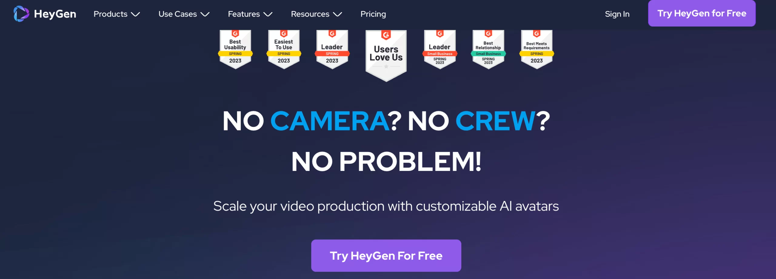 HeyGen's website homepage